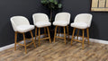 Article Alta Swivel Counter Stool - Oak And Camellia Ivory - Set of 4