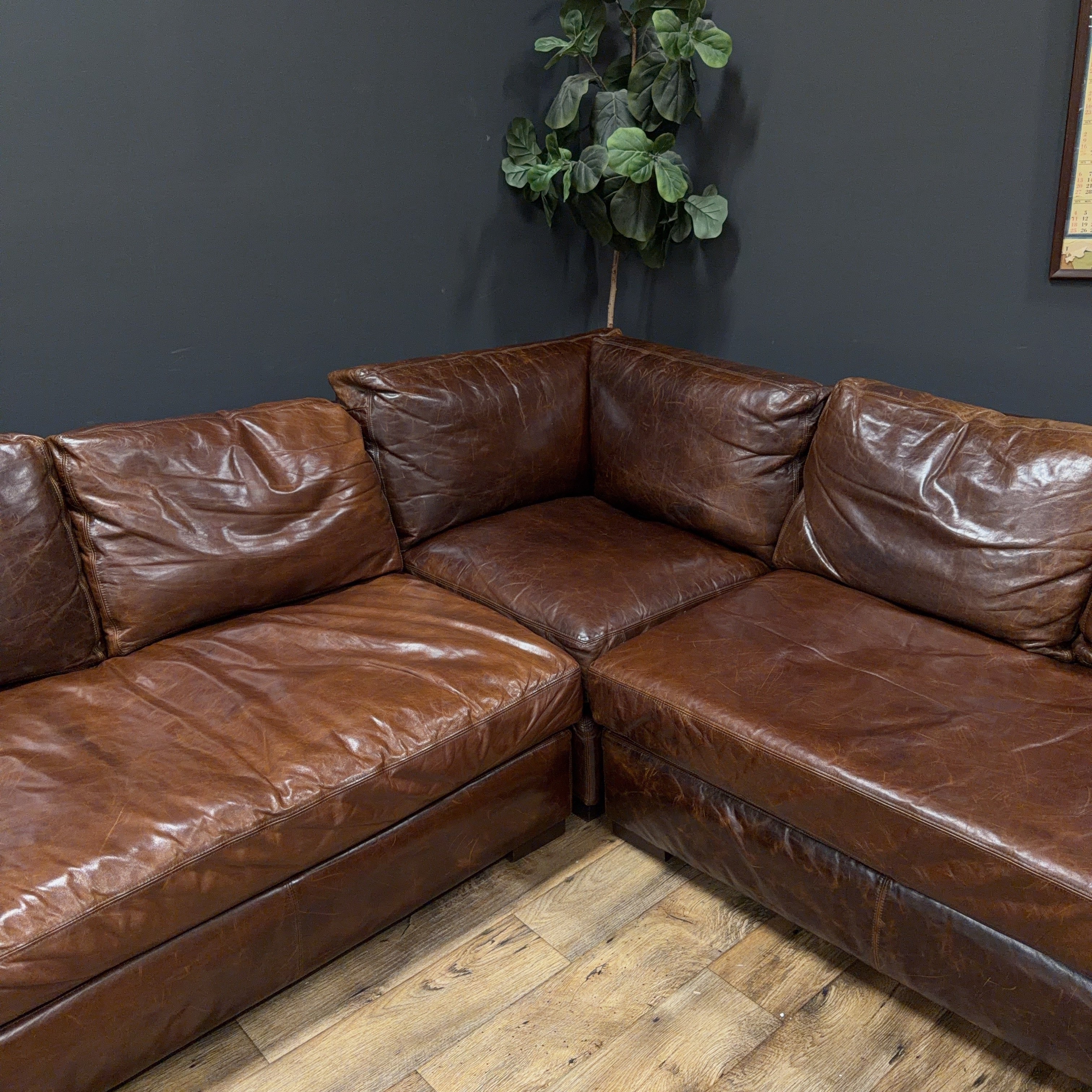 Restoration Hardware Maxwell Leather Sectional Sofa
