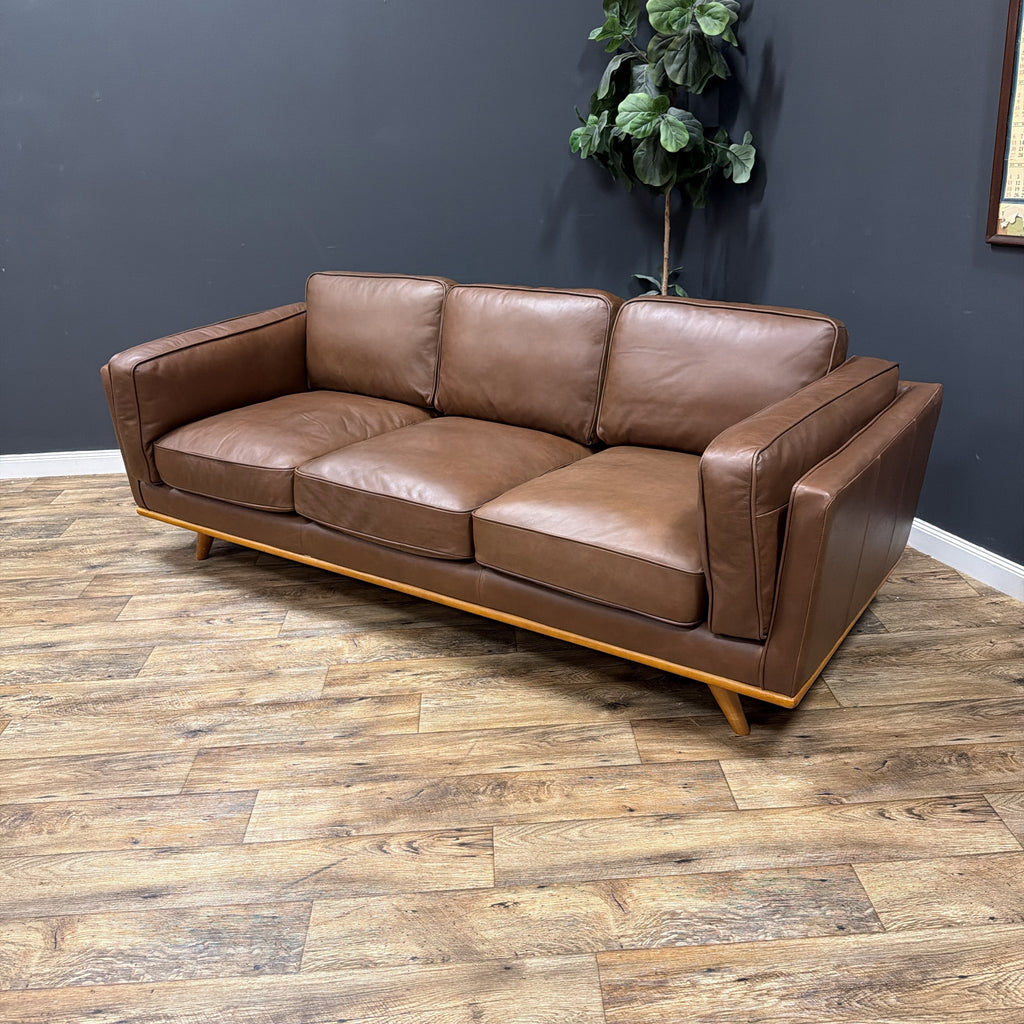 Timber 90" Leather Sofa - Charme Chocolat