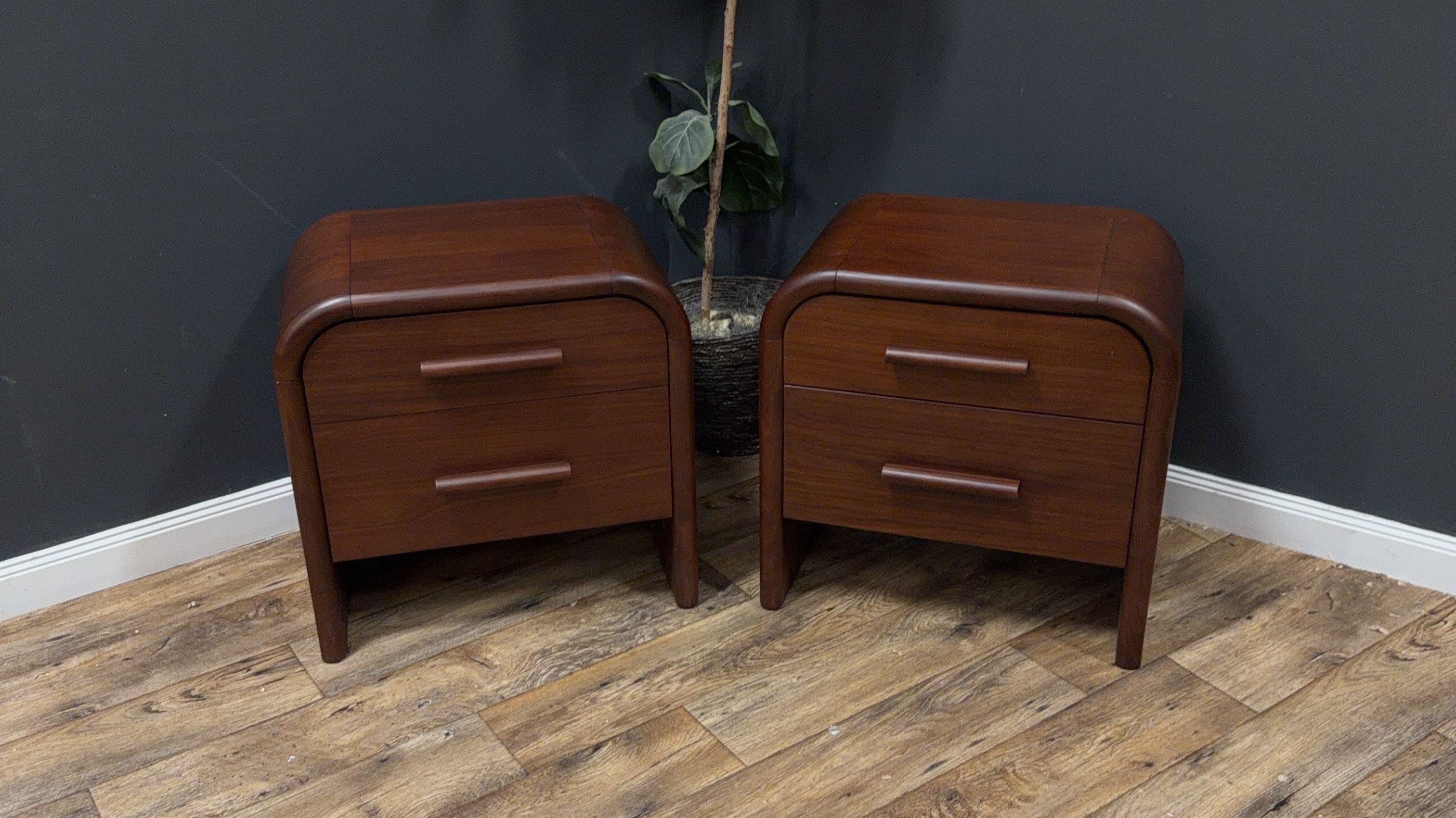 Article Faydra 2-Drawer Nightstand - Walnut - Set of 2