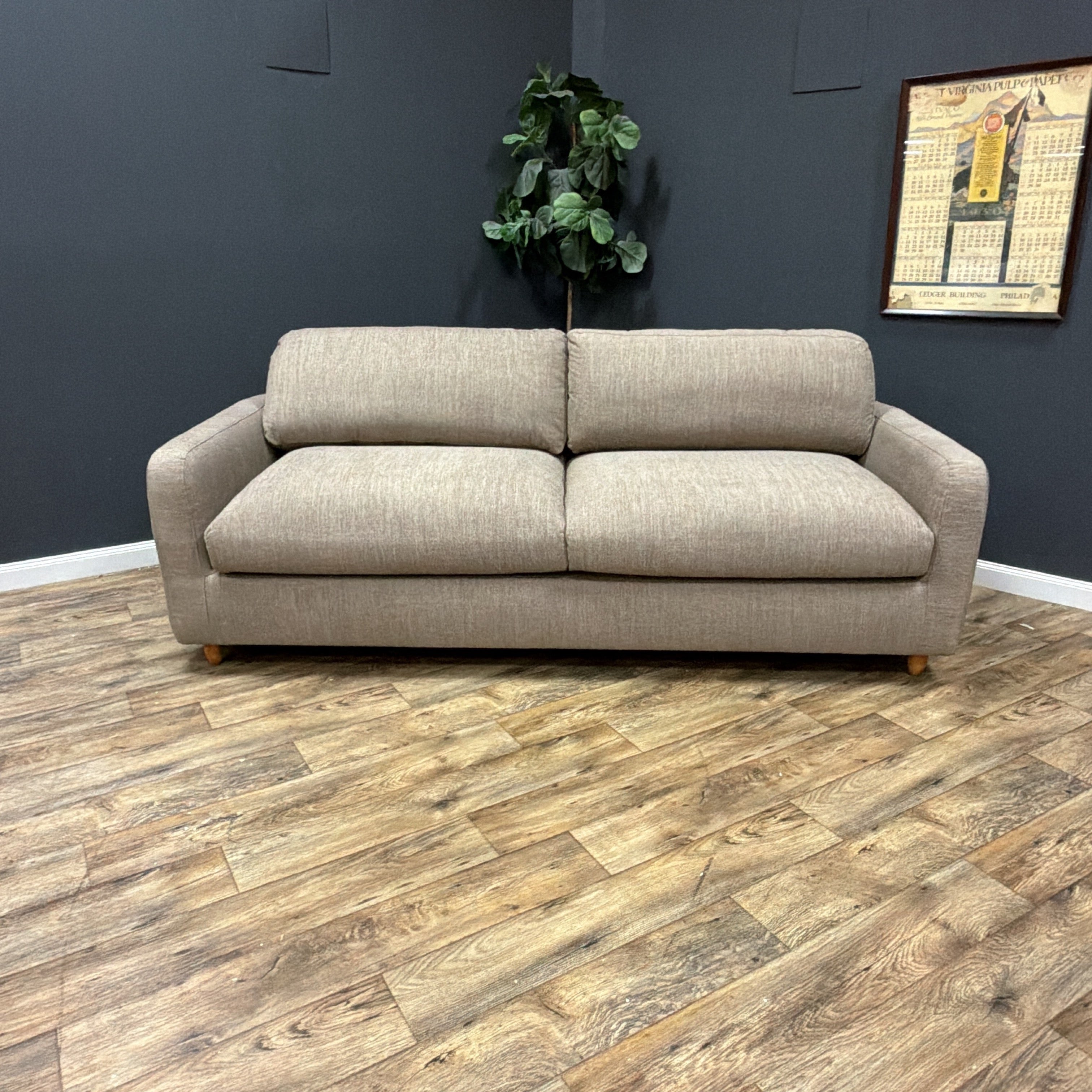 Vati 92” Sofa and Lounge Chair Set – Honey Oak / Buckler Brown