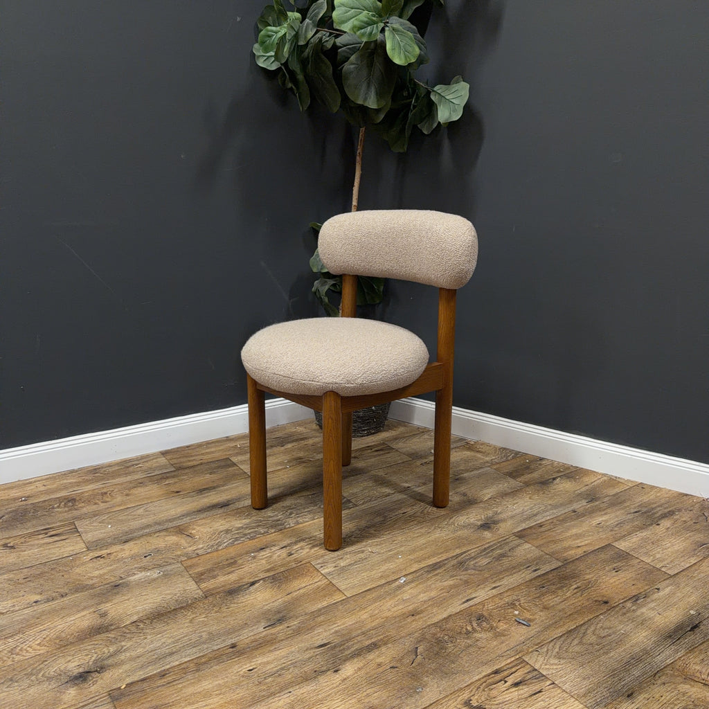 Article Munk Dining Chair - Smoked Oak And Sandstone Wool Bouclé - Set of 2