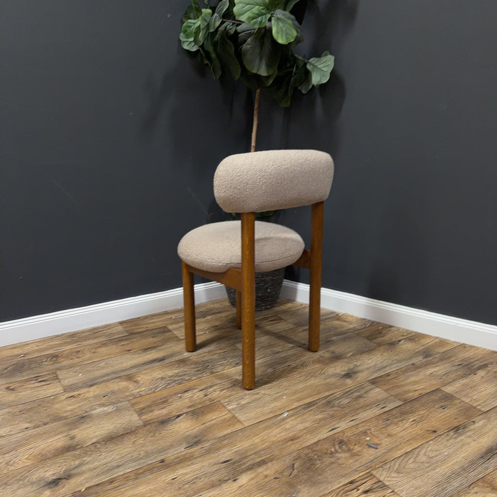 Article Munk Dining Chair - Smoked Oak And Sandstone Wool Bouclé - Set of 2