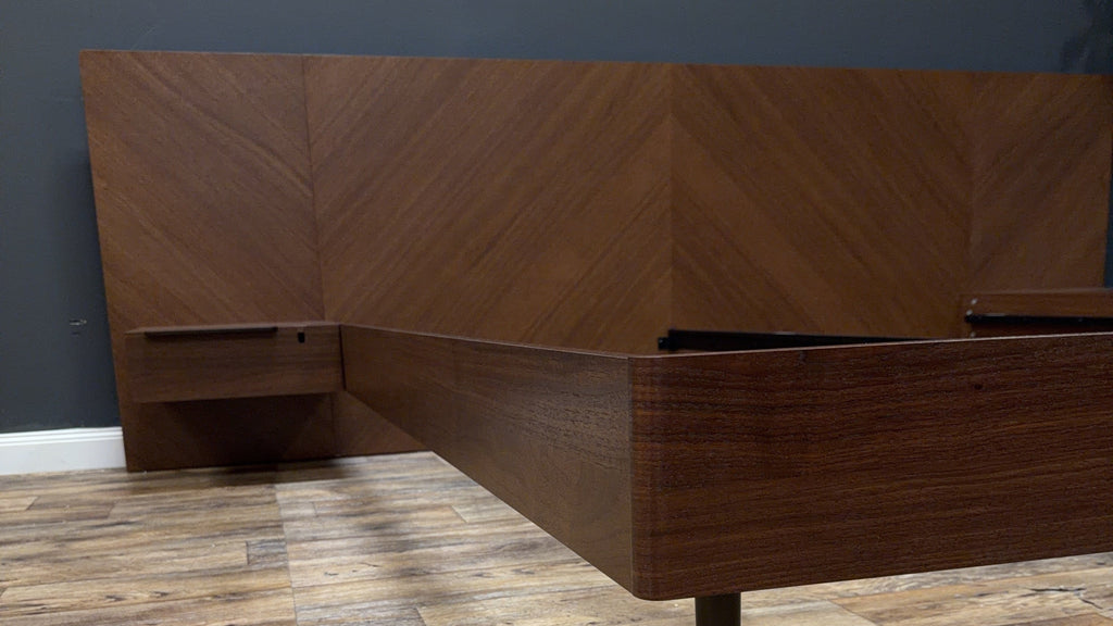Nera California King Low Profile Bed with Nightstands Set — Walnut (Article)