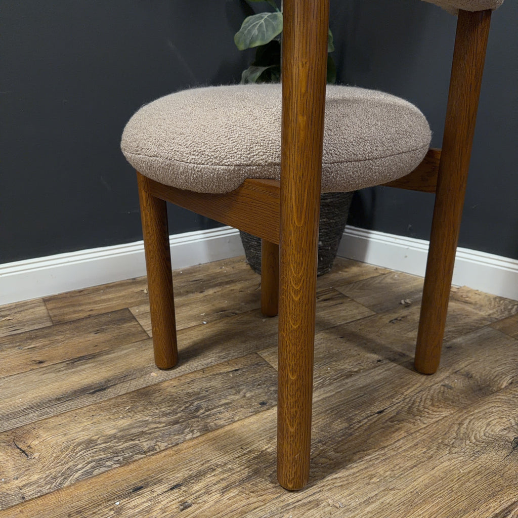 Article Munk Dining Chair - Smoked Oak And Sandstone Wool Bouclé - Set of 2