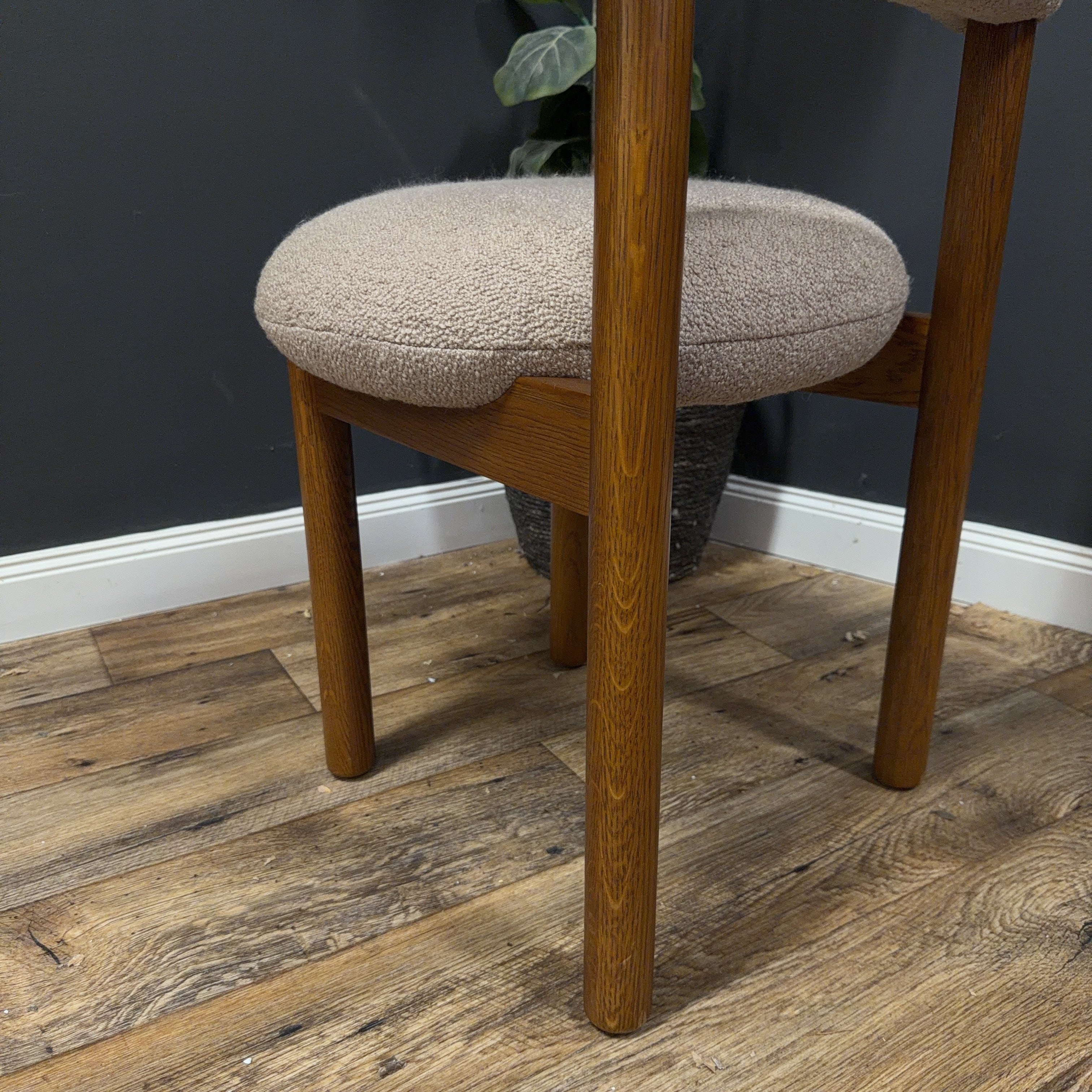 Article Munk Dining Chair - Smoked Oak And Sandstone Wool Bouclé - Set of 2