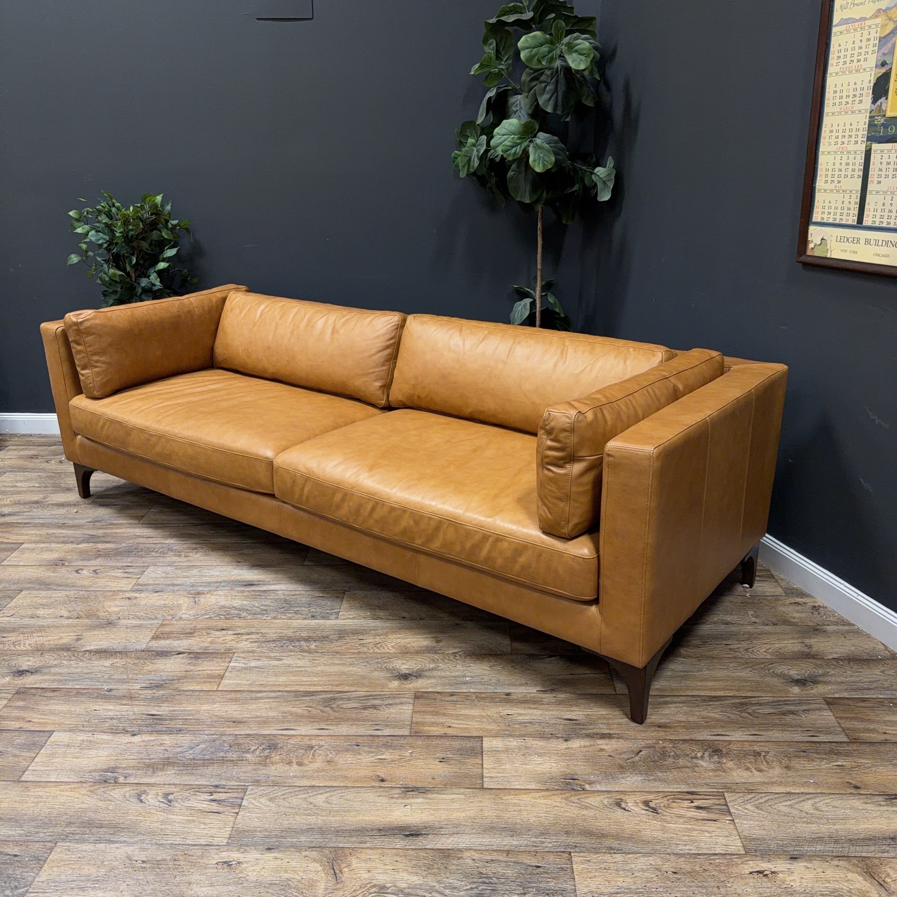 Poly & Bark Argan Leather Sofa — Cognac Tan