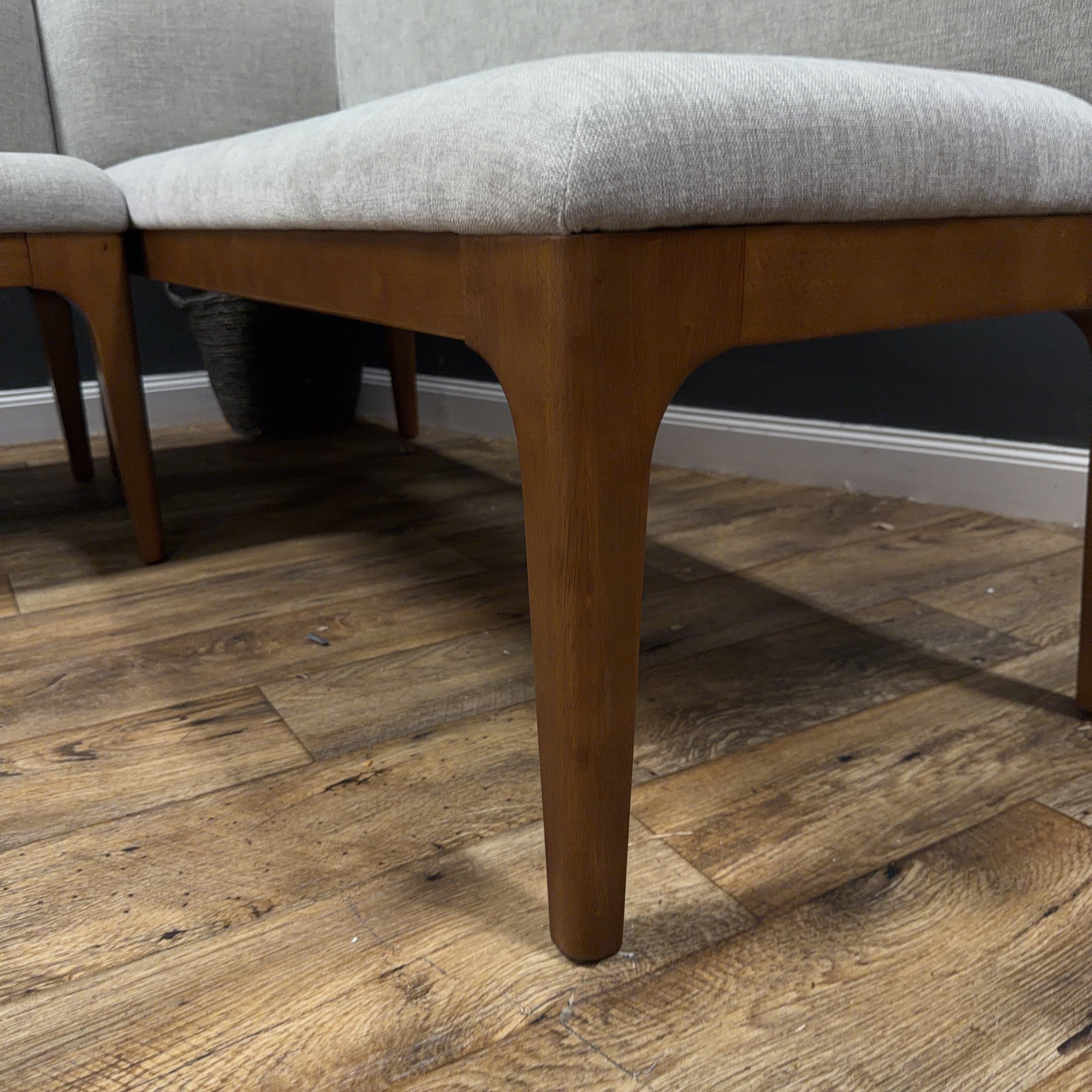 Article - Rosin 56.75" Left Corner Banquette and Rosin 53" Armless Banquette- Smoked Oak And Hestia Gray