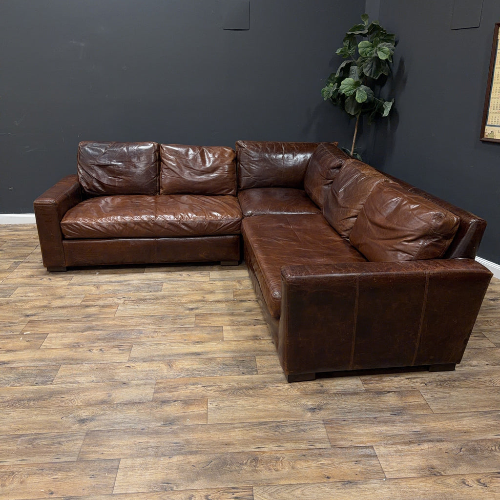 Restoration Hardware Maxwell Leather Sectional Sofa