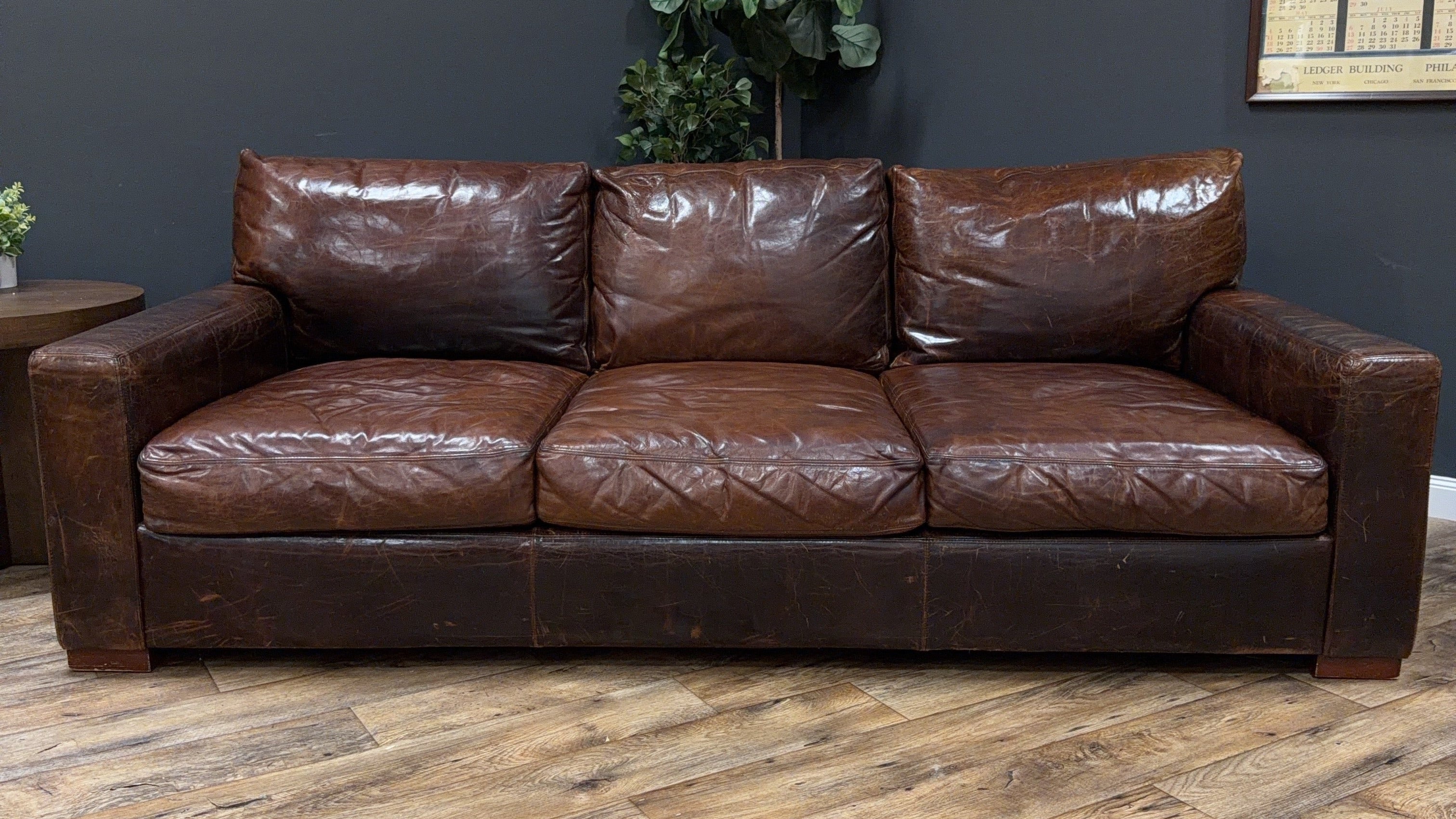 Restoration Hardware Maxwell Leather Sofa