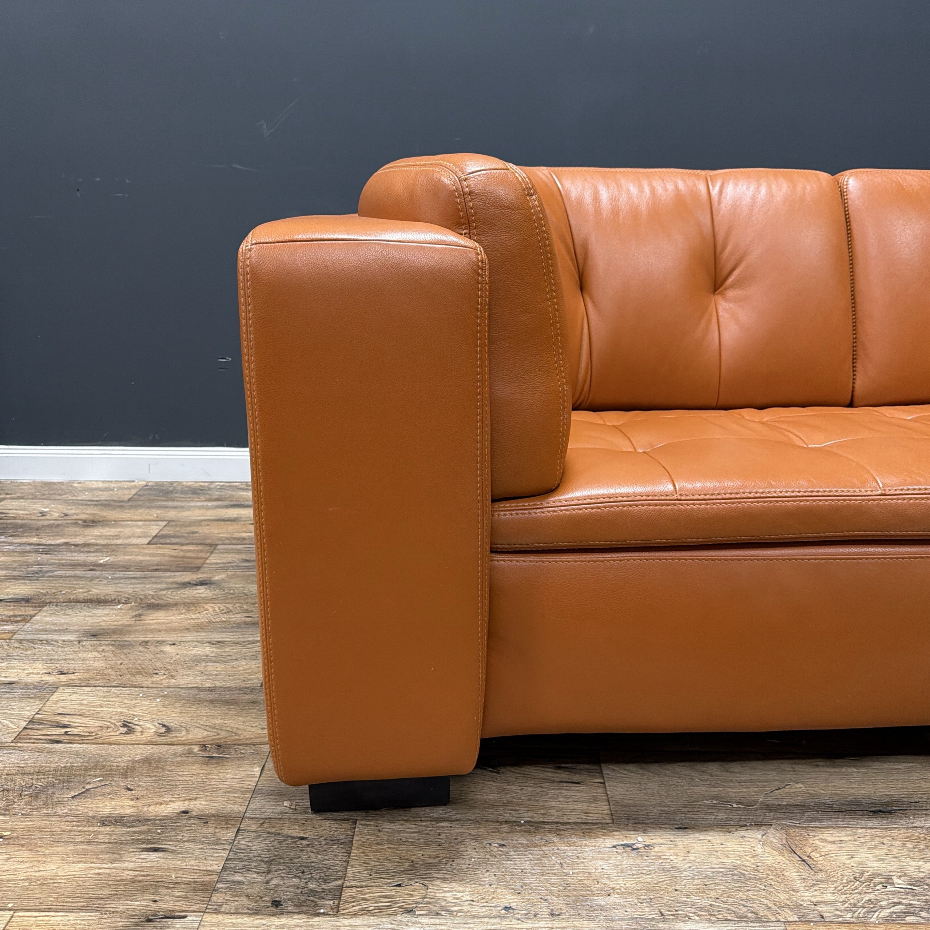 W. Schillig Leather Sofa with Matching Coffee Table