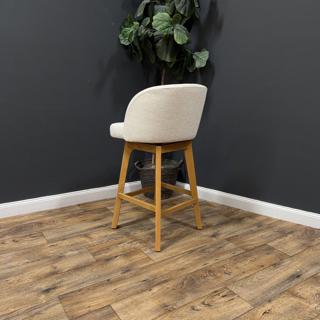 Article Alta Swivel Counter Stool - Oak And Camellia Ivory - Set of 4