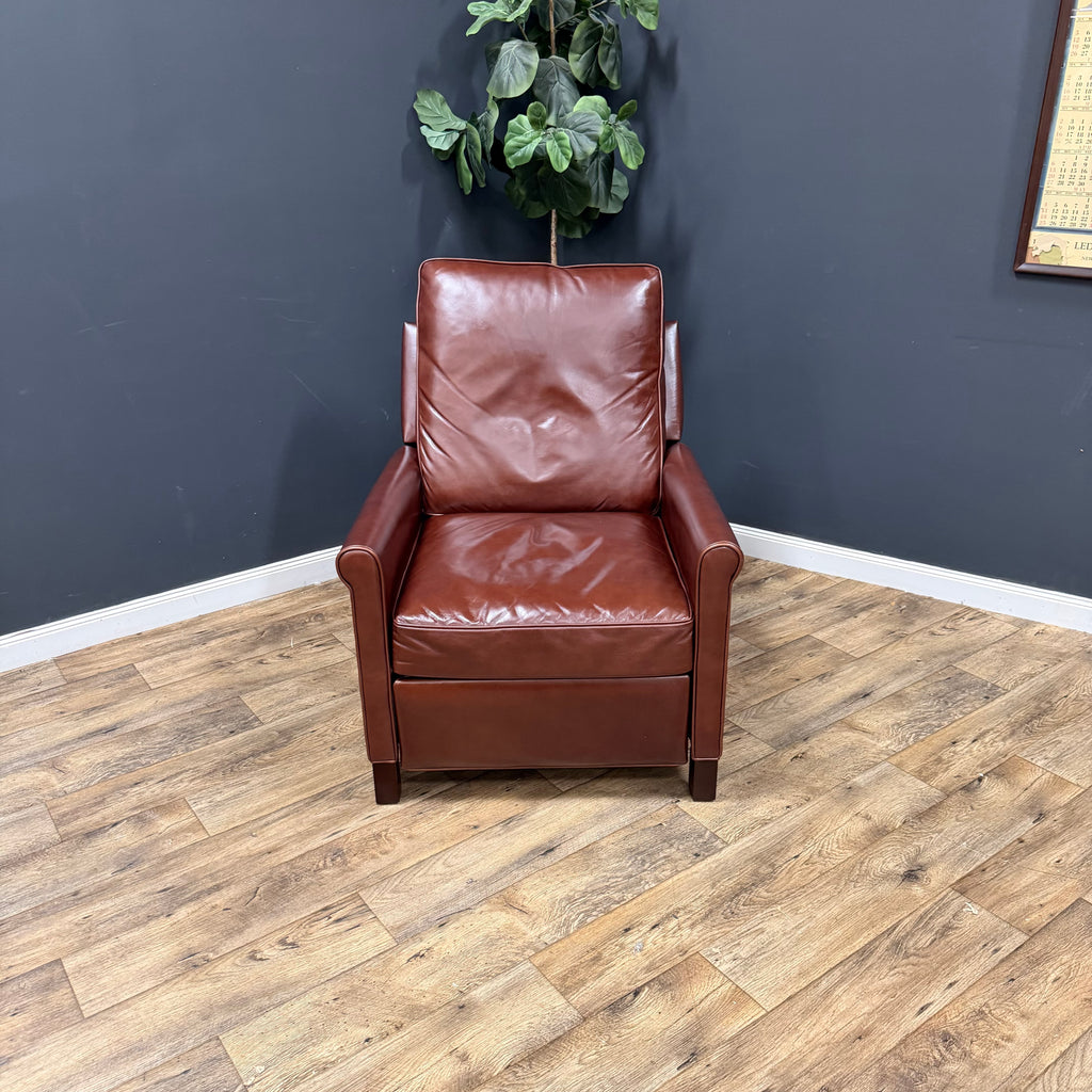 Pottery Barn Tyler Roll Arm Leather Recliners - Marching Pair