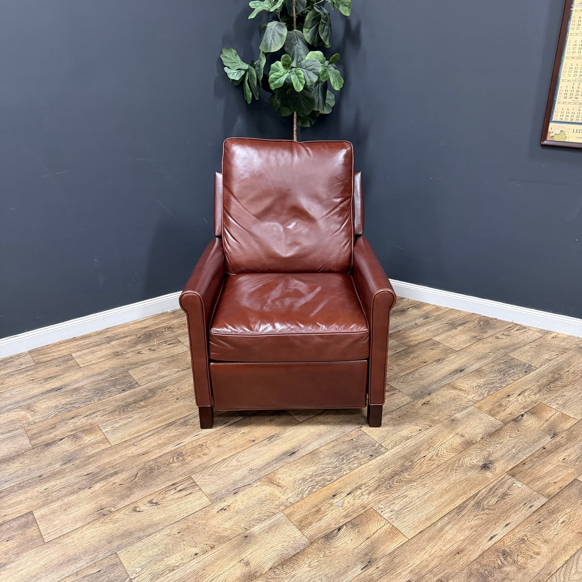 Pottery Barn Tyler Roll Arm Leather Recliners - Marching Pair