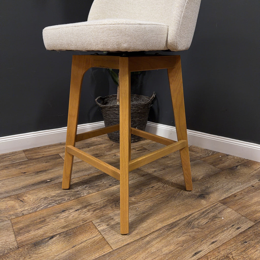 Article Alta Swivel Counter Stool - Oak And Camellia Ivory - Set of 4