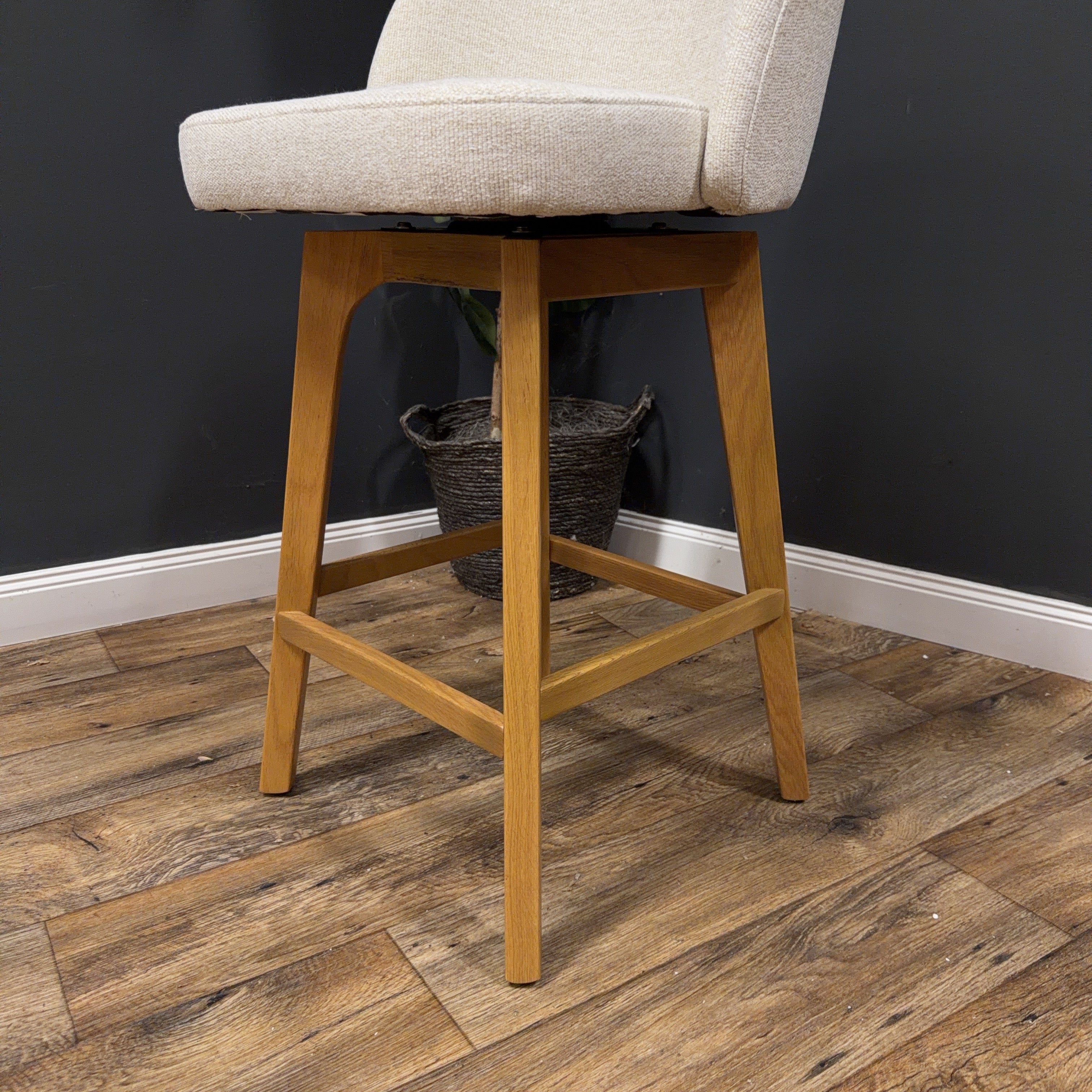 Article Alta Swivel Counter Stool - Oak And Camellia Ivory - Set of 4