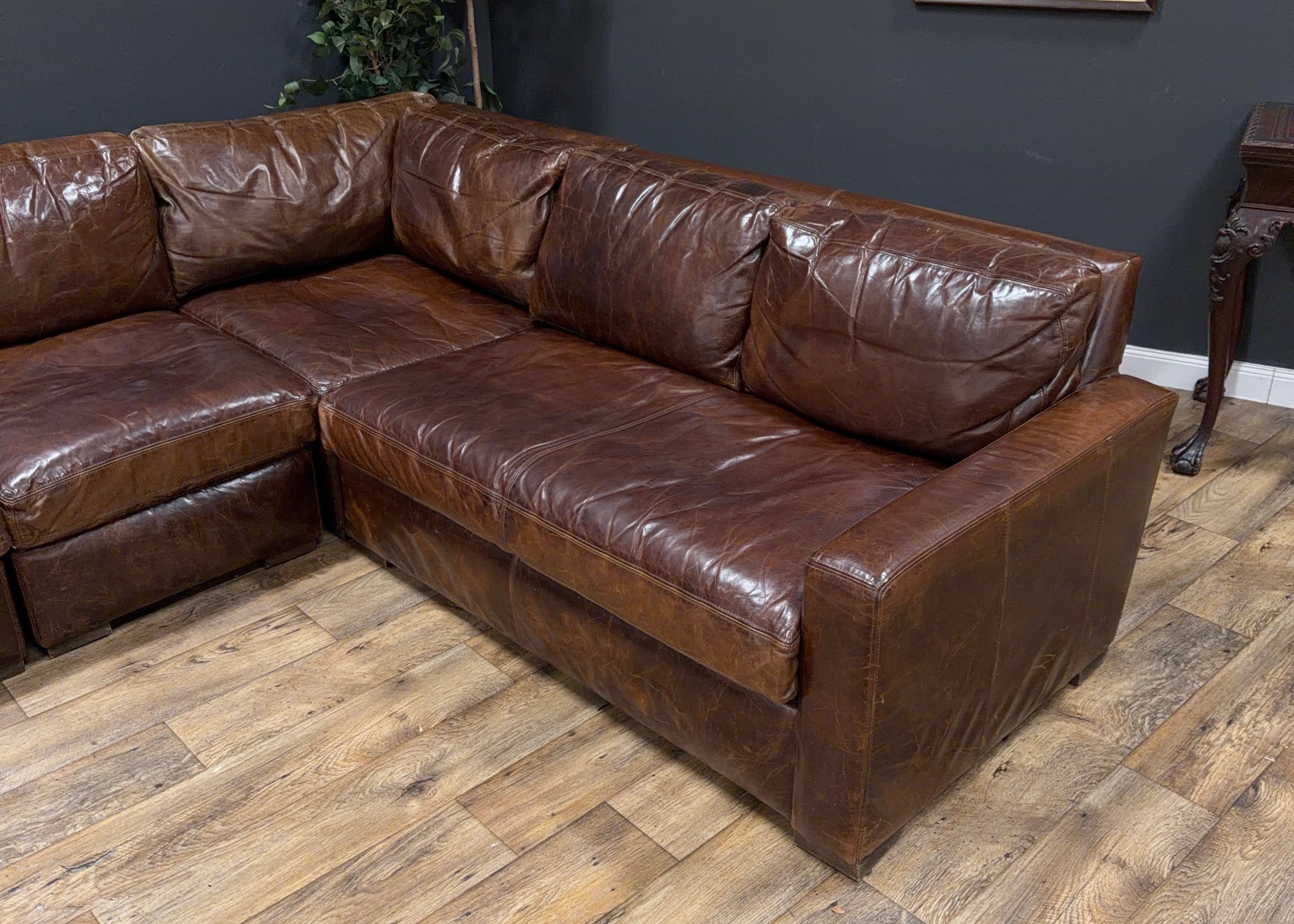 Restoration Hardware Maxwell Leather Modular Sectional
