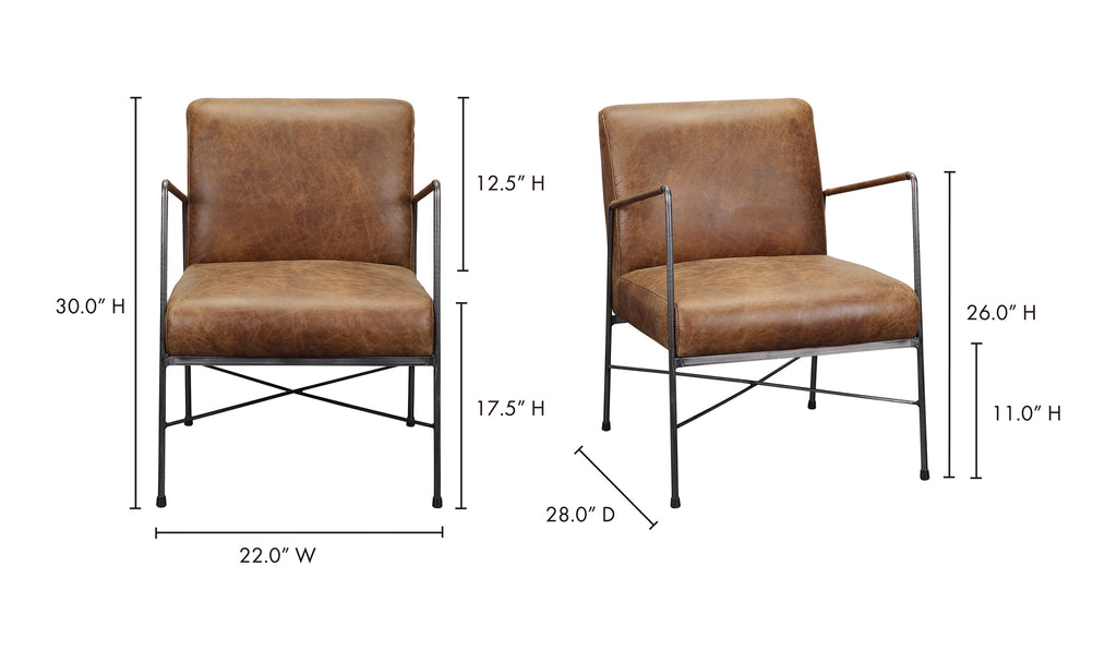 Dagwood Leather Armchair Open Road Brown