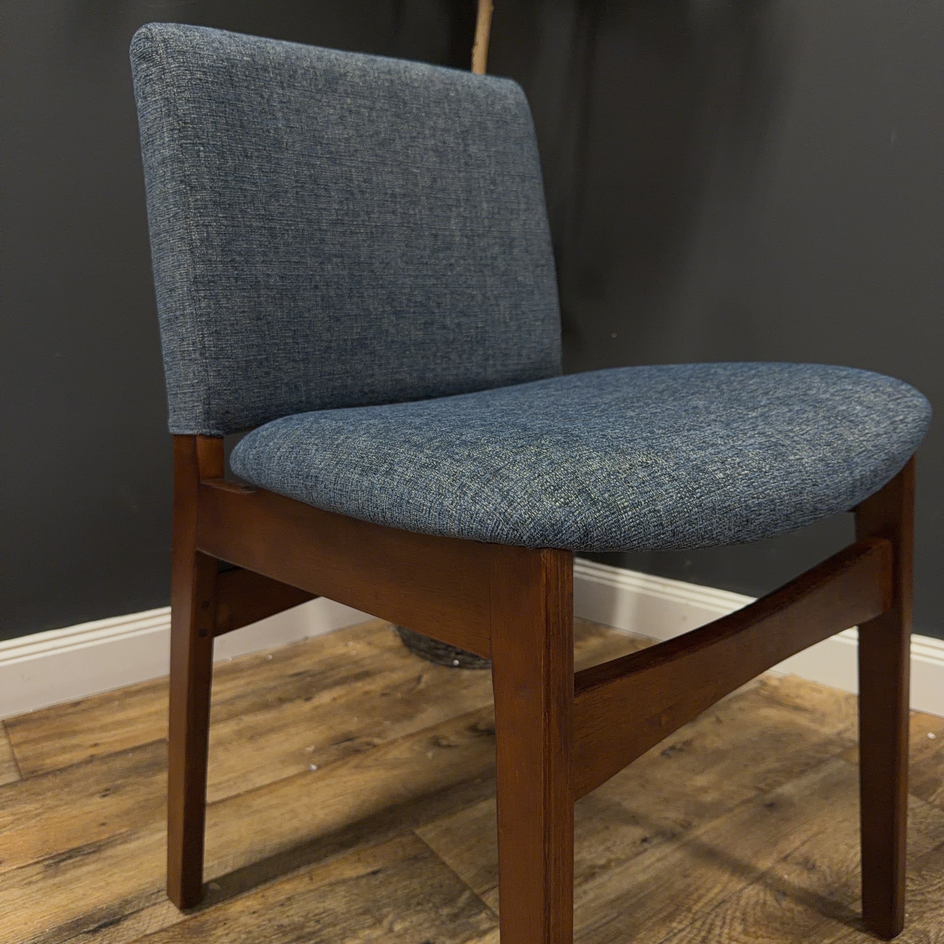 Article Nosh Dining Chair - Walnut And Denim Blue - Set of 4