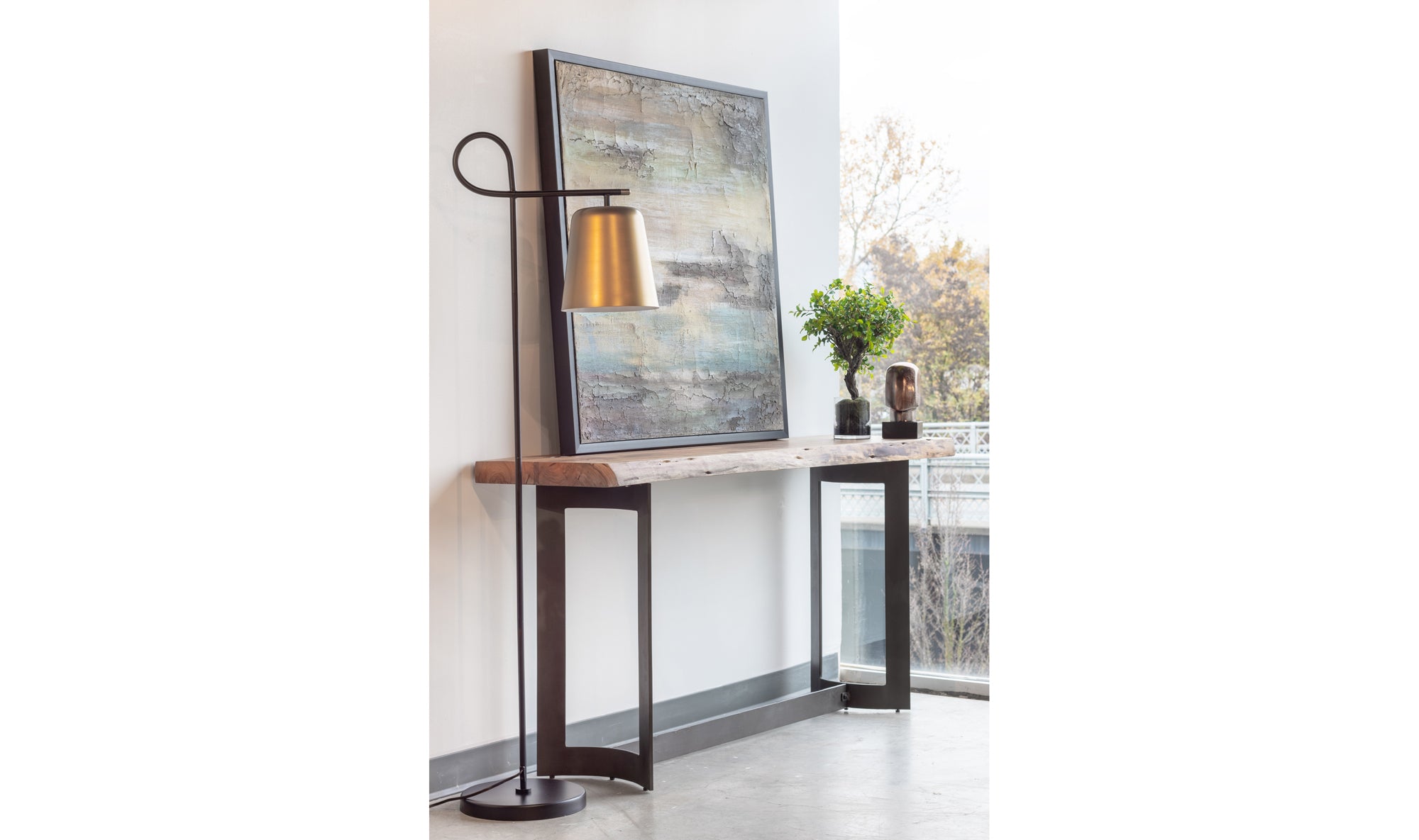 Bent Console Table Brown