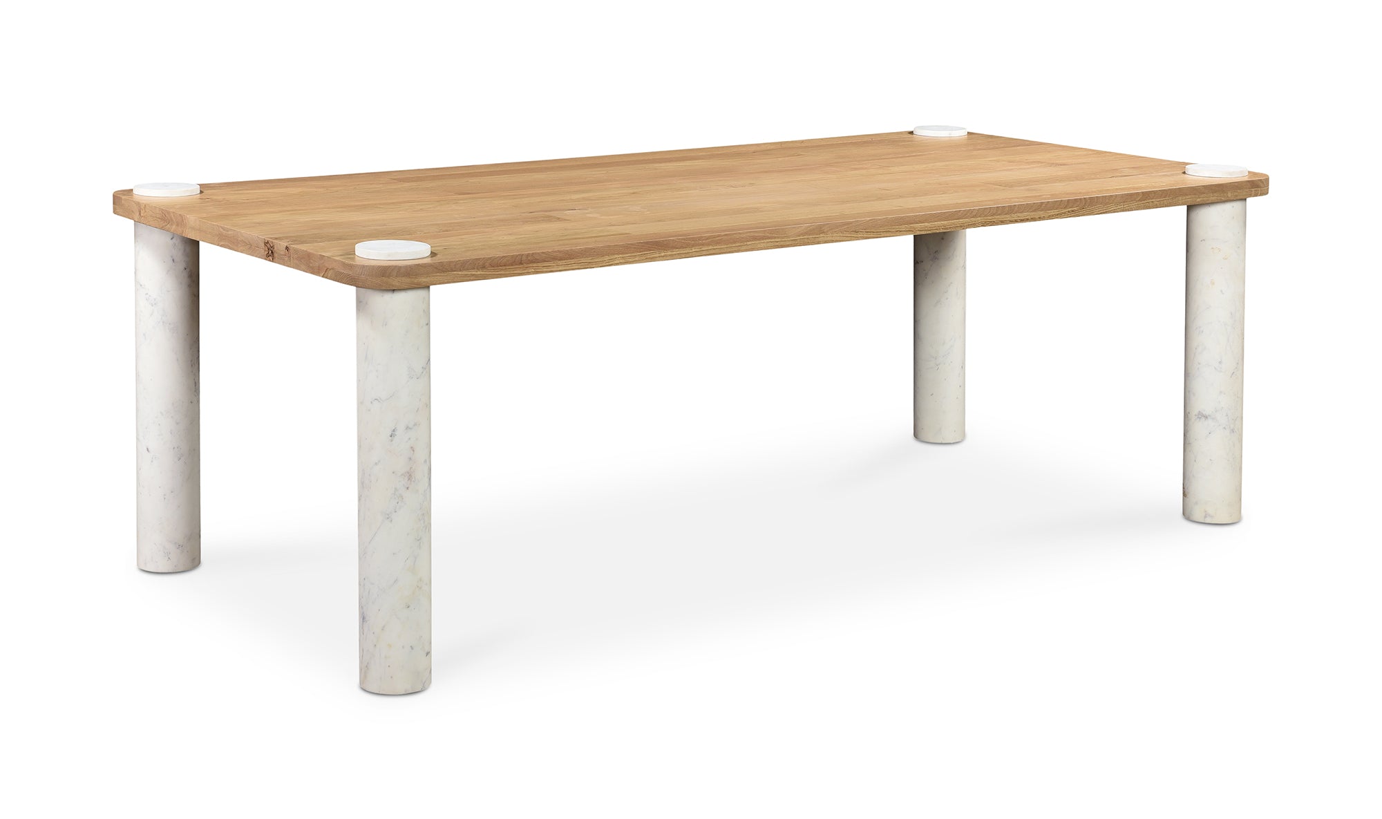 Century Dining Table Natural White Marble Leg