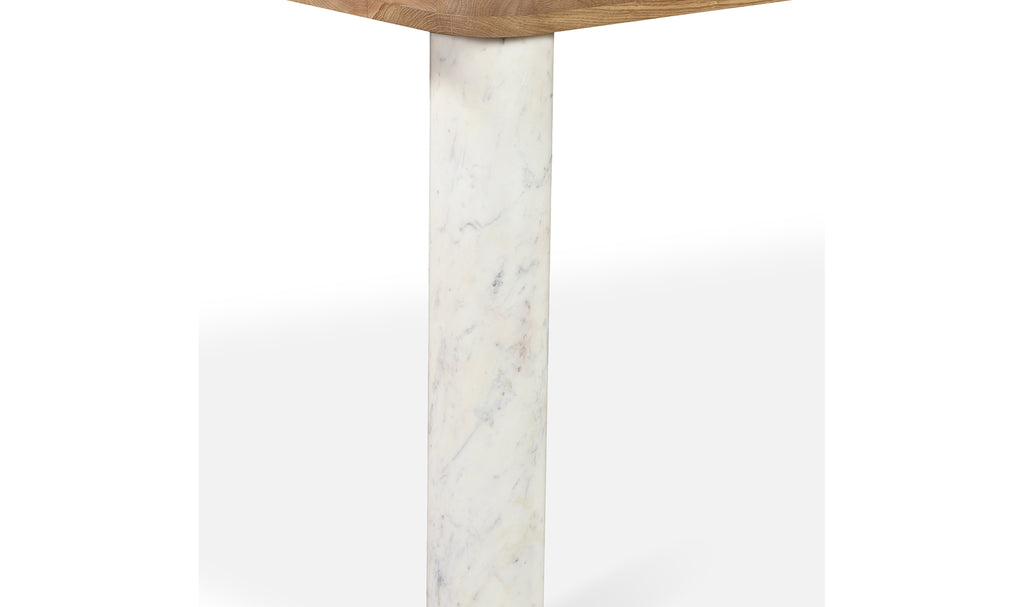 Century Dining Table Natural White Marble Leg