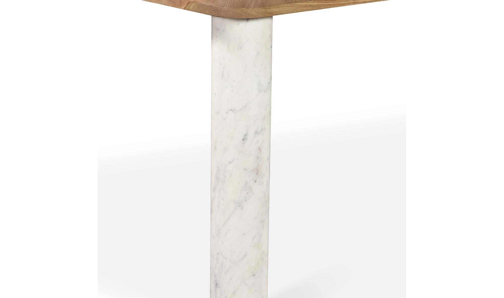 Century Dining Table Natural White Marble Leg