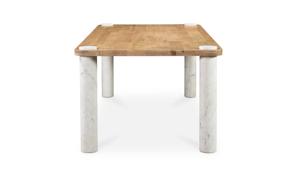 Century Dining Table Natural White Marble Leg