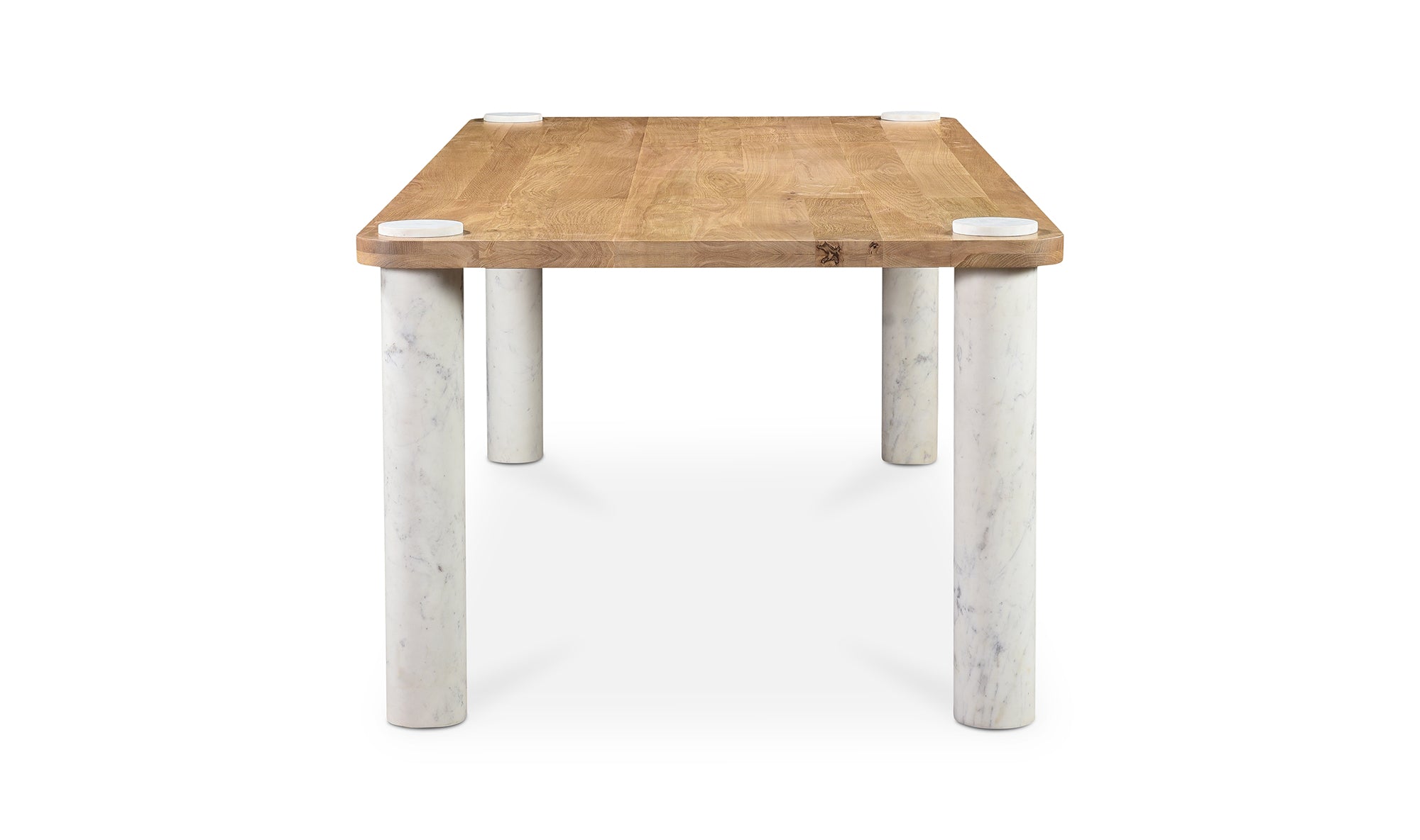 Century Dining Table Natural White Marble Leg