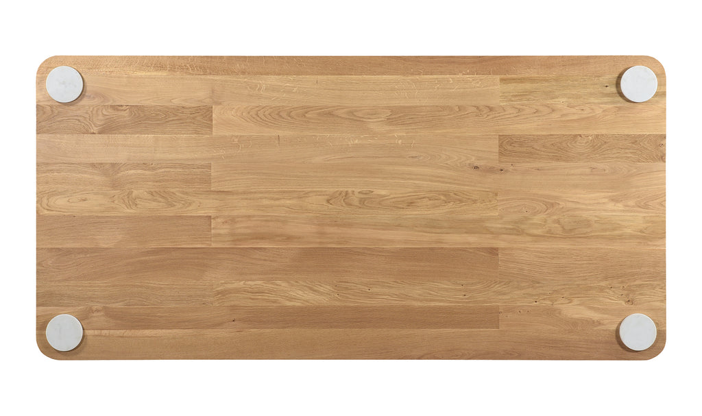 Century Dining Table Natural White Marble Leg