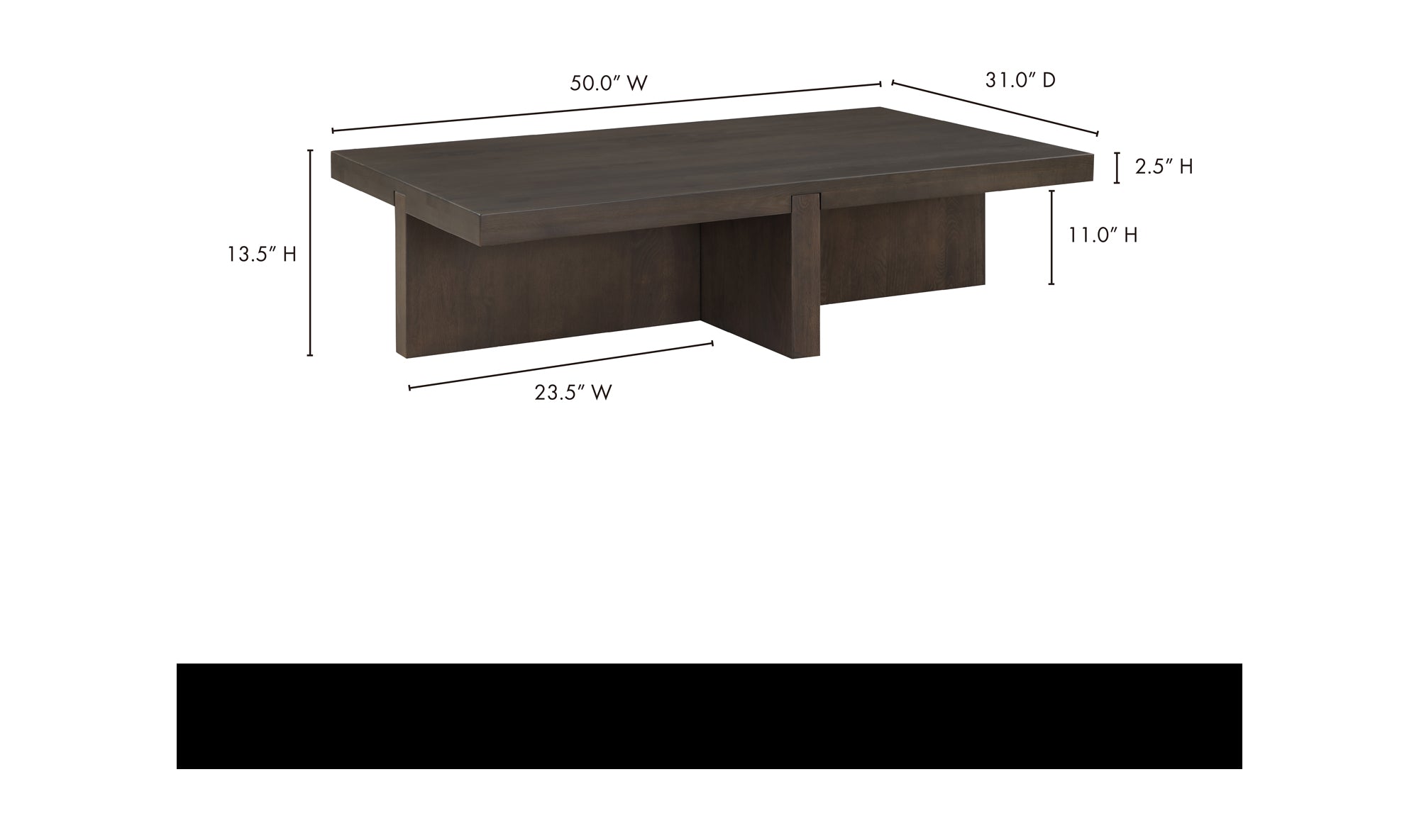 Folke Rectangular Coffee Table Dark Brown