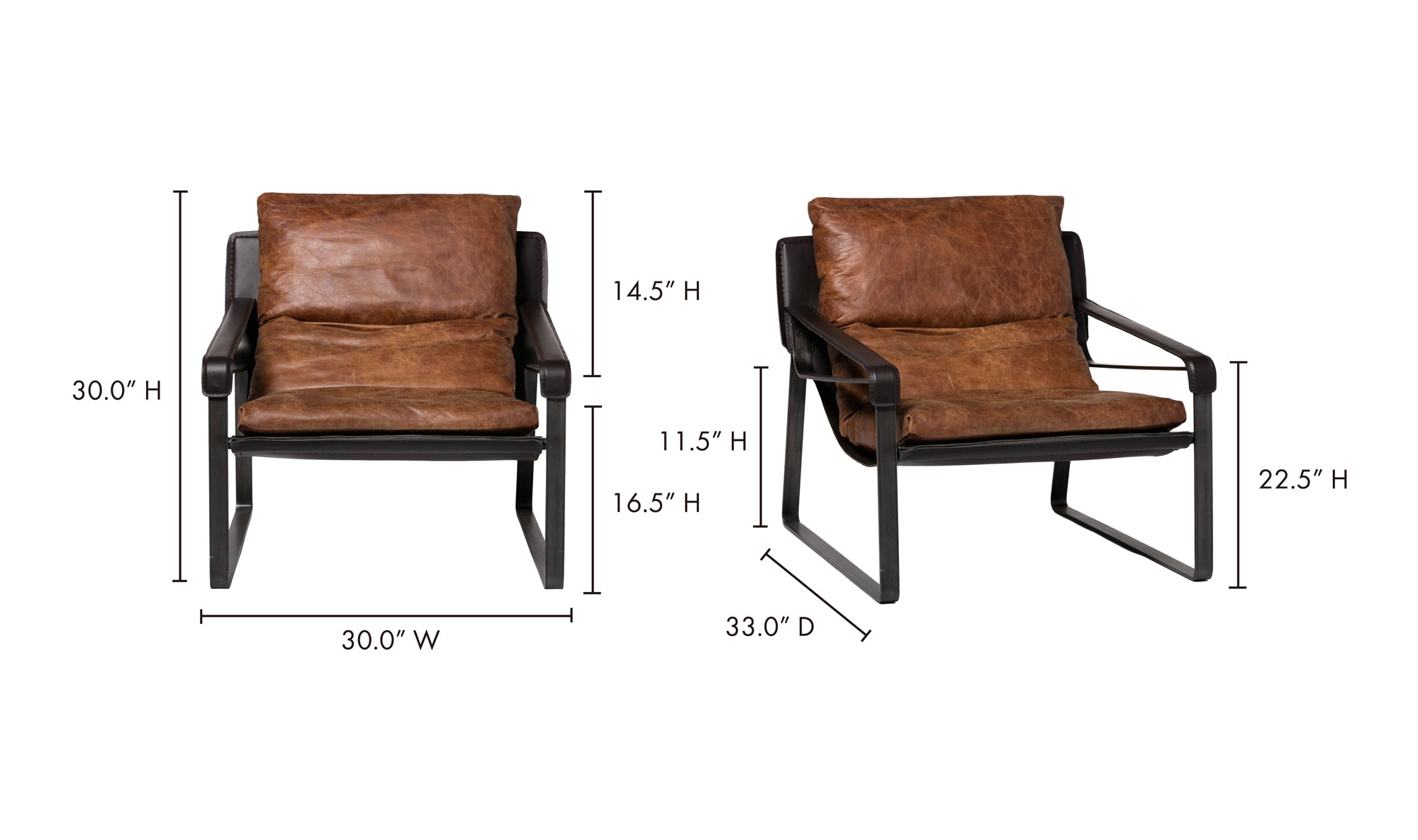 Connor Club Chair Open Road Brown Leather