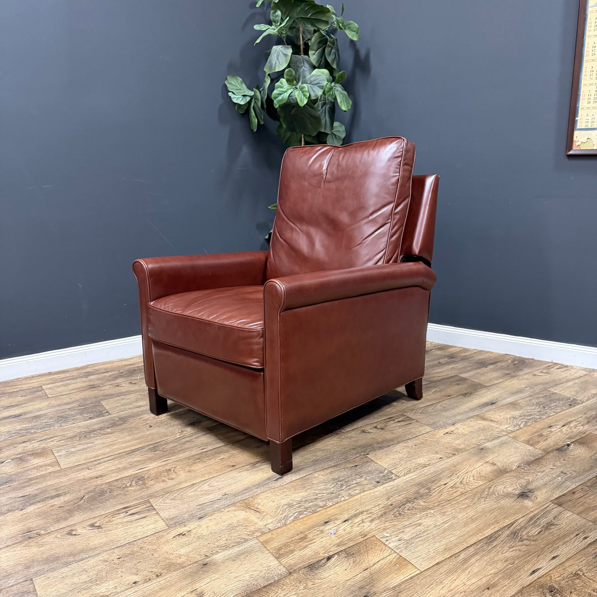 Pottery Barn Tyler Roll Arm Leather Recliners - Marching Pair