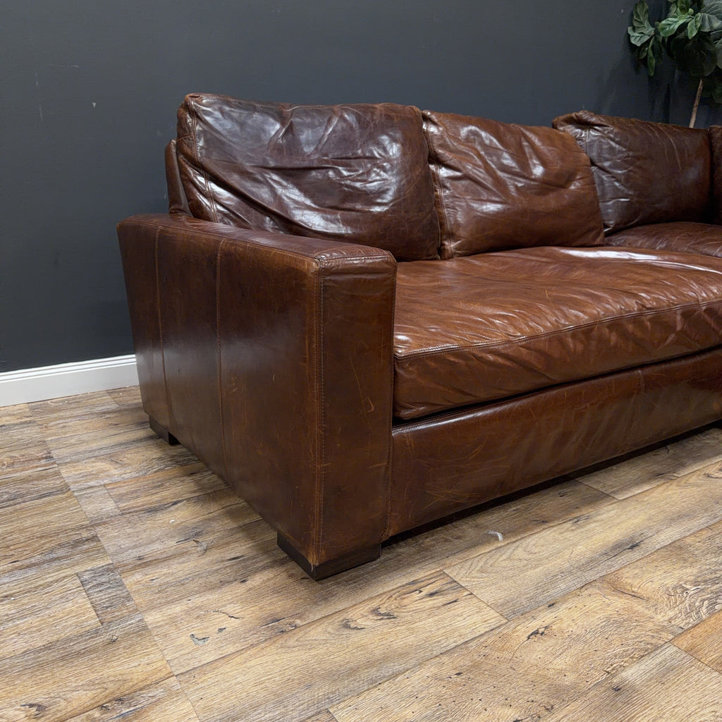 Restoration Hardware Maxwell Leather Sectional Sofa
