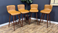 Article - Sede Leather Swivel Bar Stool - set of 4