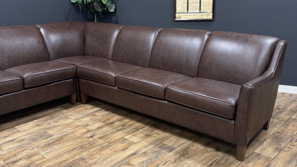 Smith Brothers SB270 Custom Leather Sectional Sofa