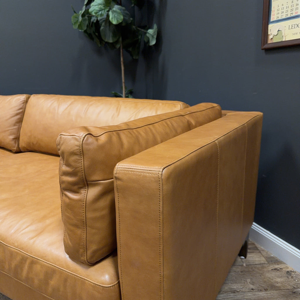 Poly & Bark Argan Leather Sofa — Cognac Tan