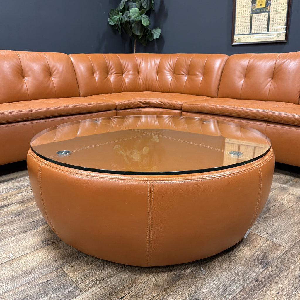 W. Schillig Leather Sofa with Matching Coffee Table
