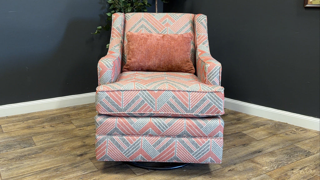 Custom England Swivel Chair Rocker