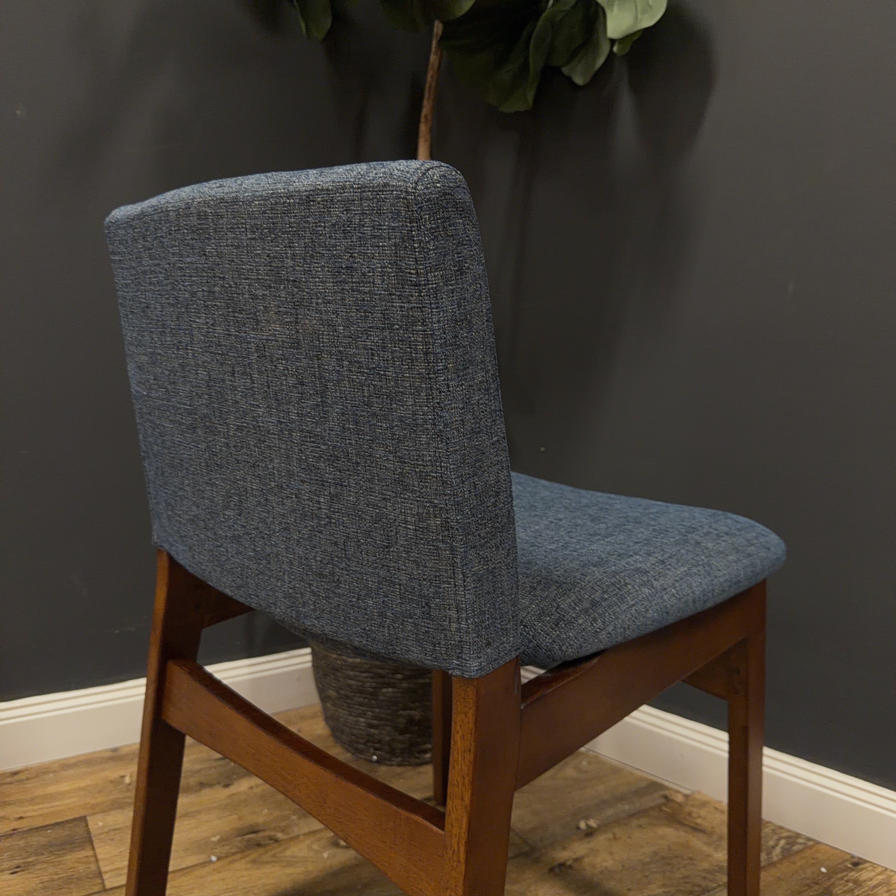 Article Nosh Dining Chair - Walnut And Denim Blue - Set of 4