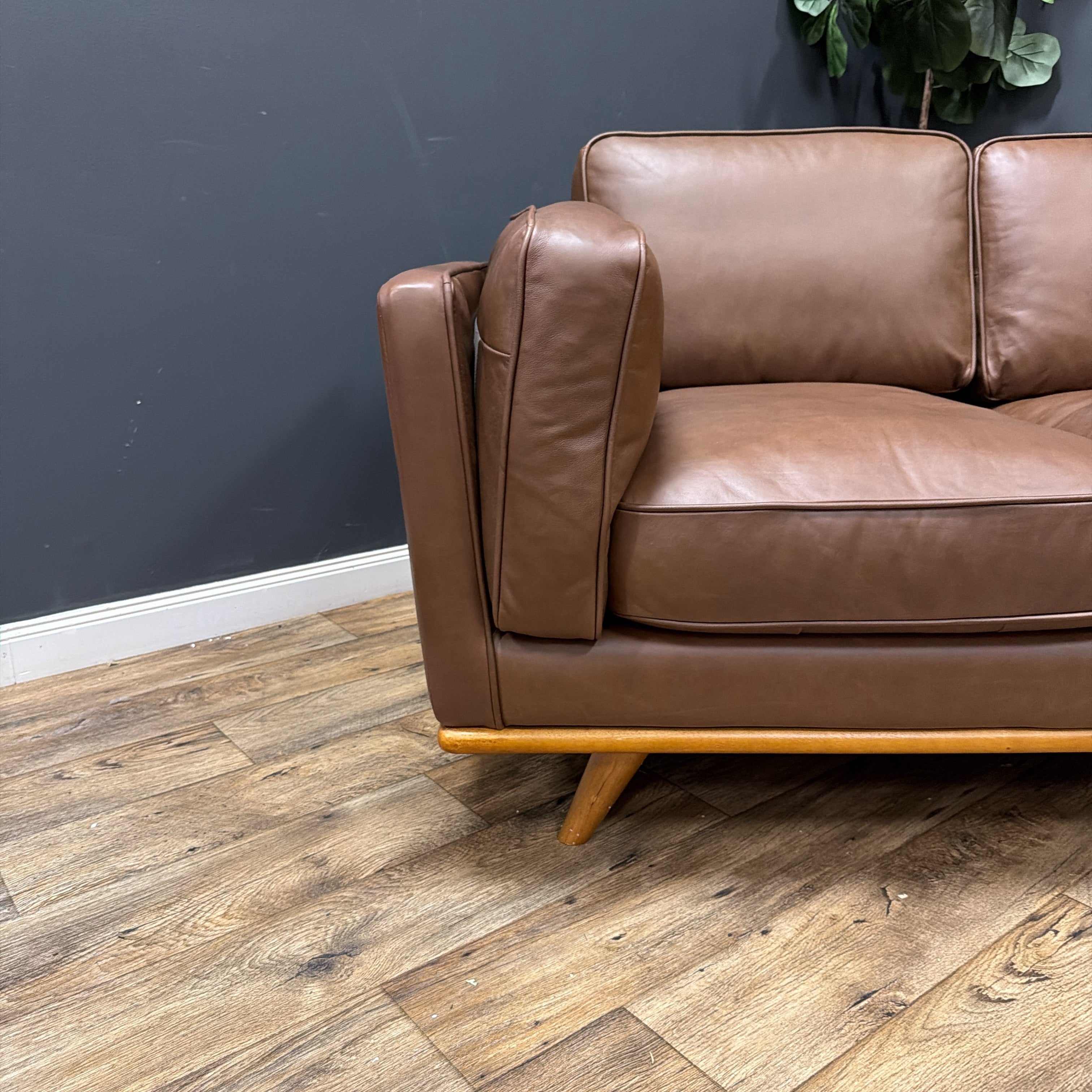 Timber 90" Leather Sofa - Charme Chocolat