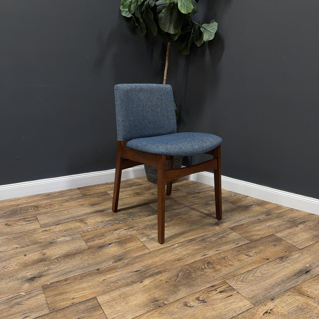 Article Nosh Dining Chair - Walnut And Denim Blue - Set of 4