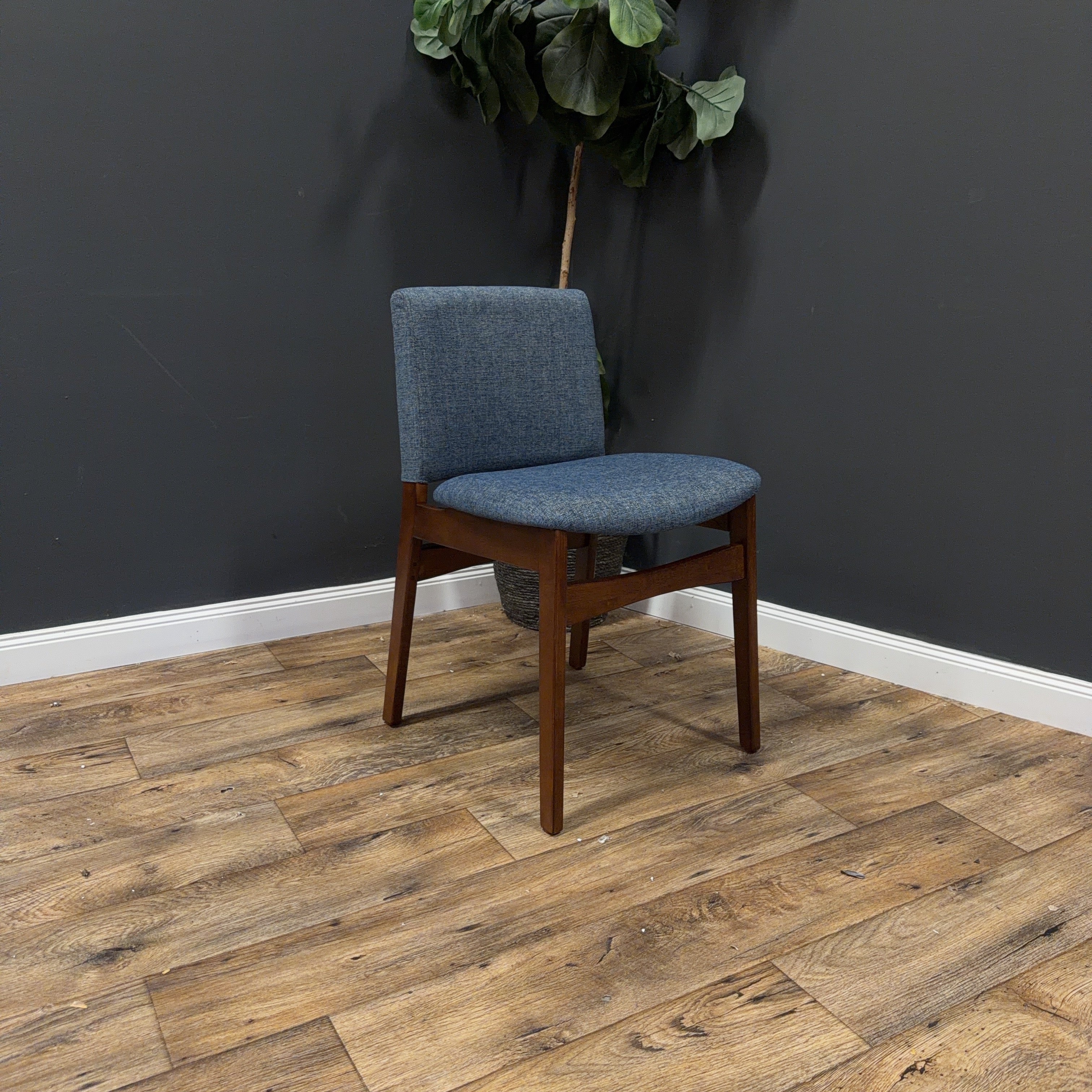 Article Nosh Dining Chair - Walnut And Denim Blue - Set of 4