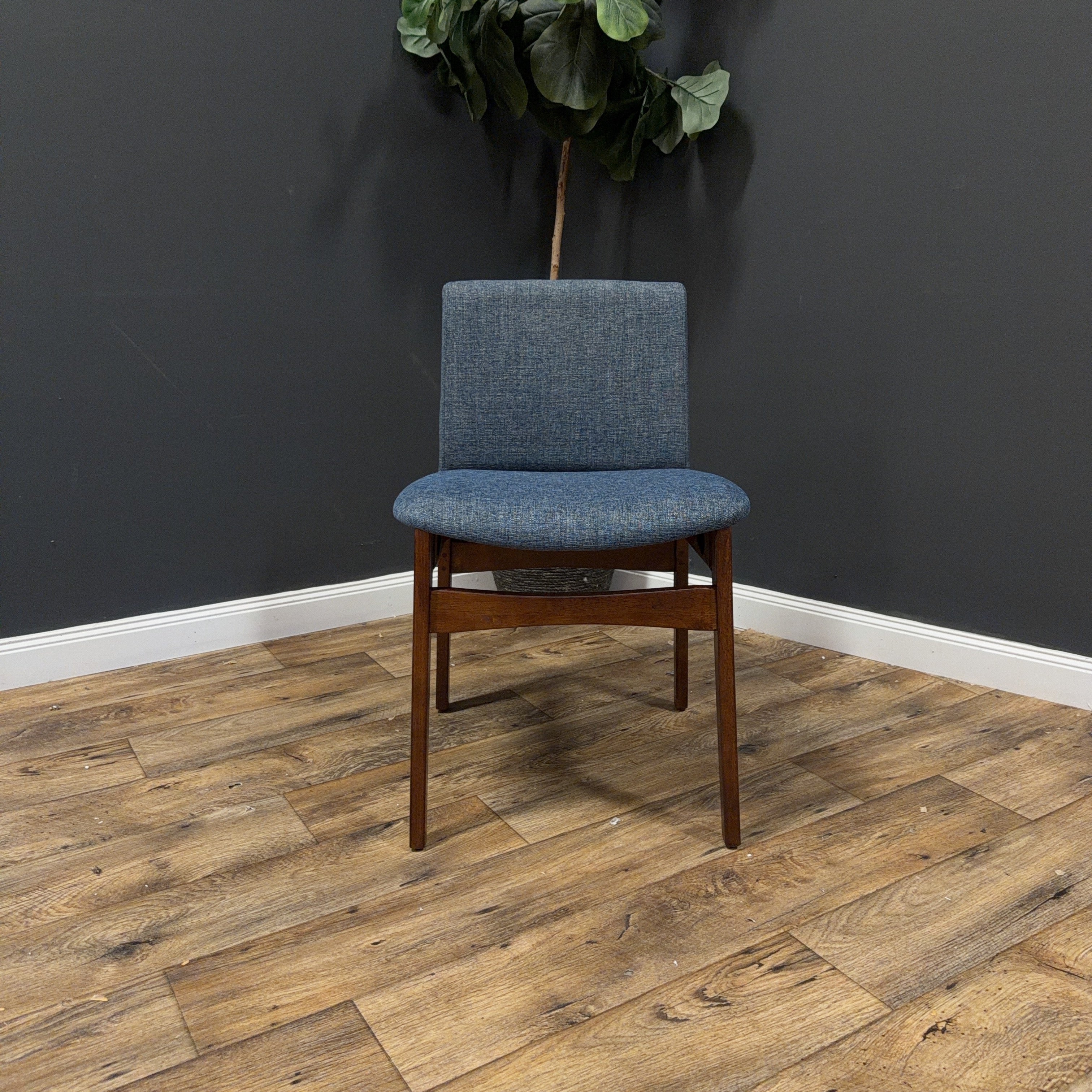 Article Nosh Dining Chair - Walnut And Denim Blue - Set of 4