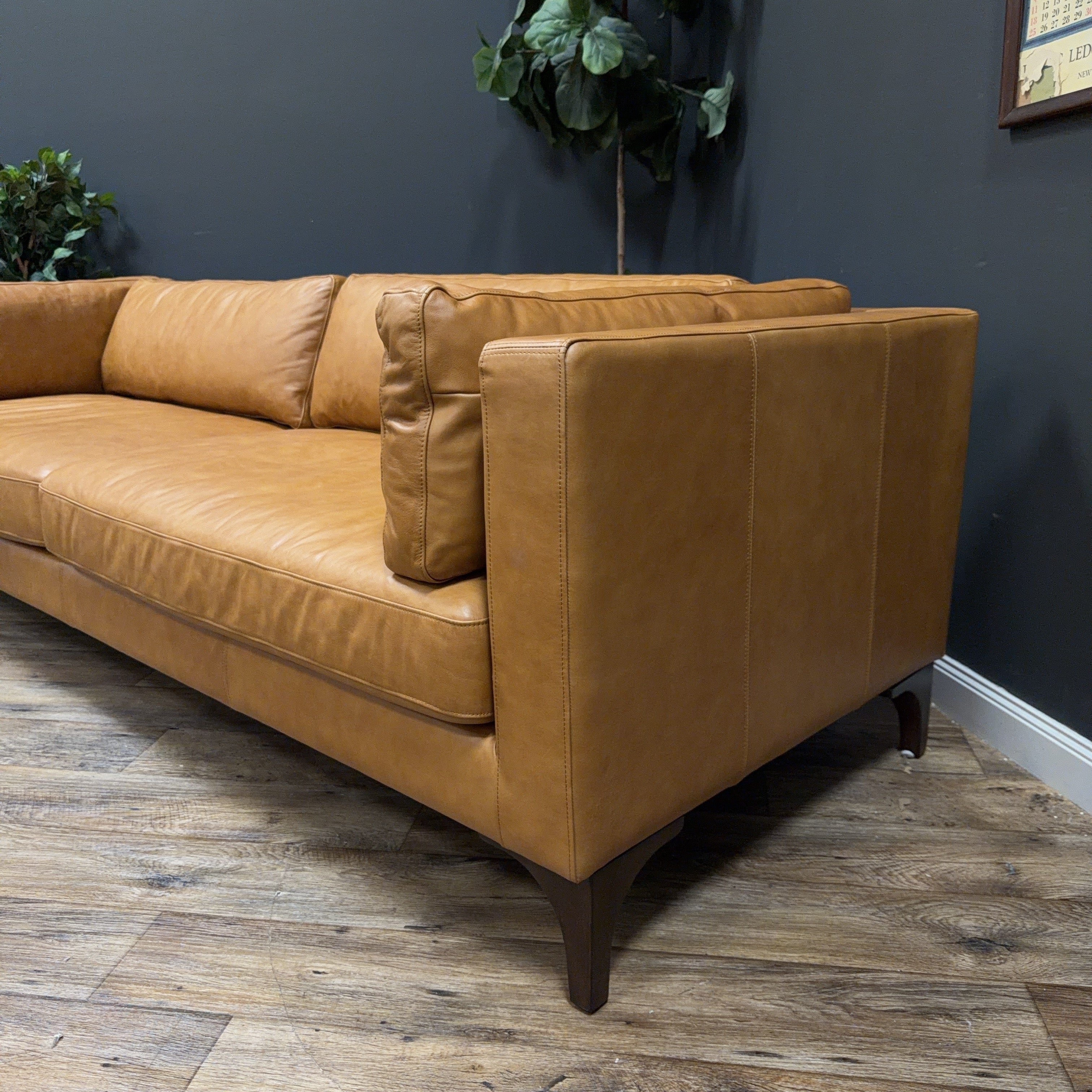 Poly & Bark Argan Leather Sofa — Cognac Tan