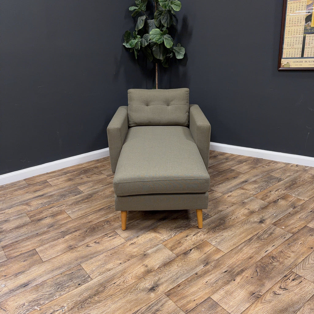 Burrow Nomad Plus Armchair with Chaise — Moss Green
