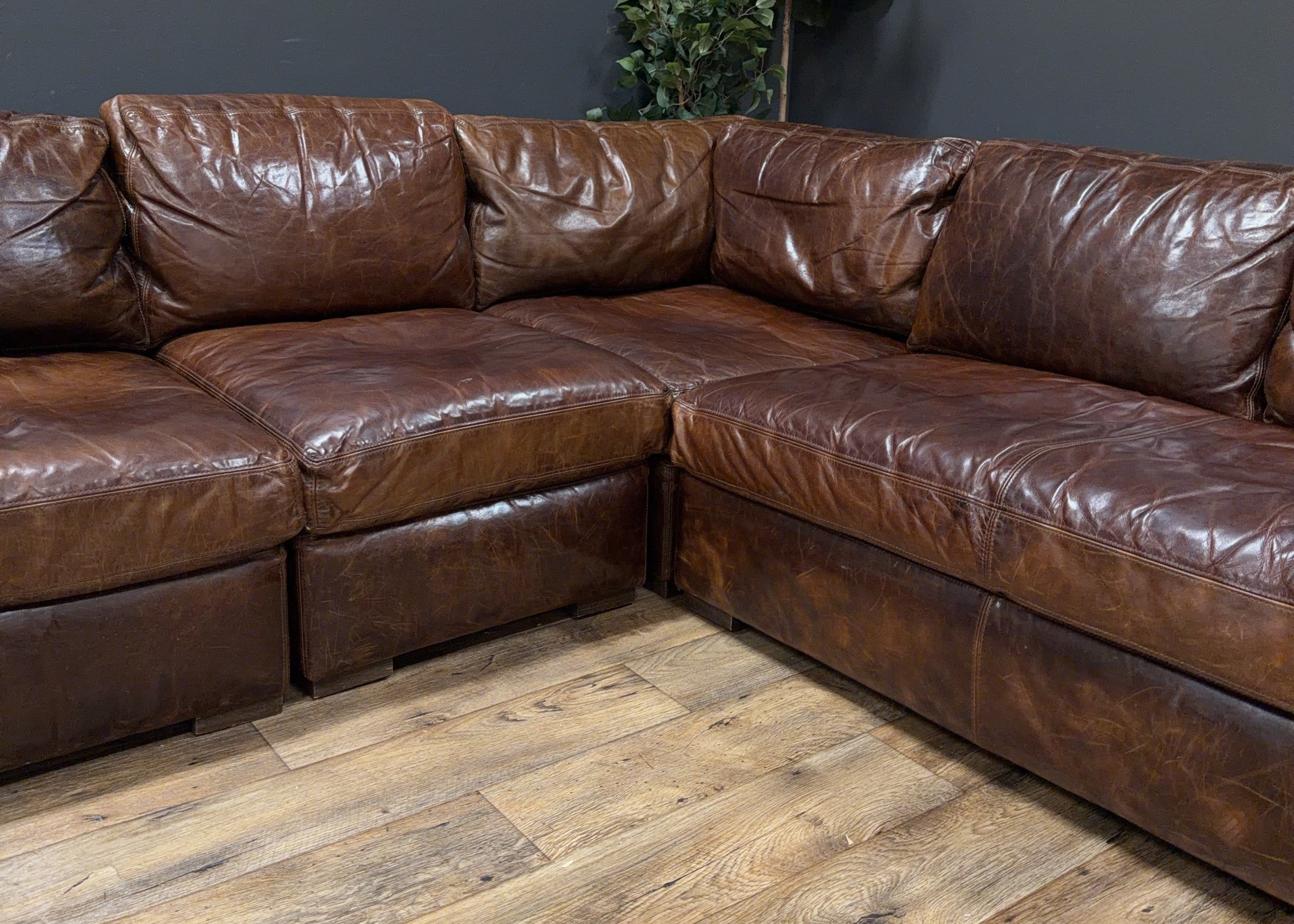 Restoration Hardware Maxwell Leather Modular Sectional