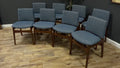 Article Nosh Dining Chair - Walnut And Denim Blue - Set of 8