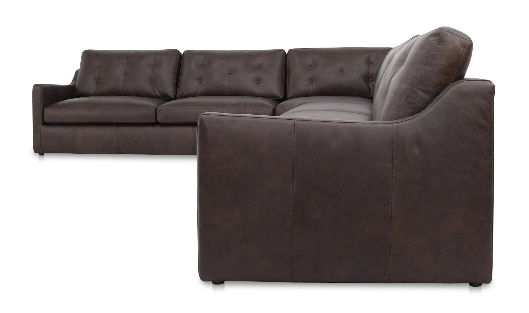 Thurlow Corner Modular Sectional Espresso Brown Leather