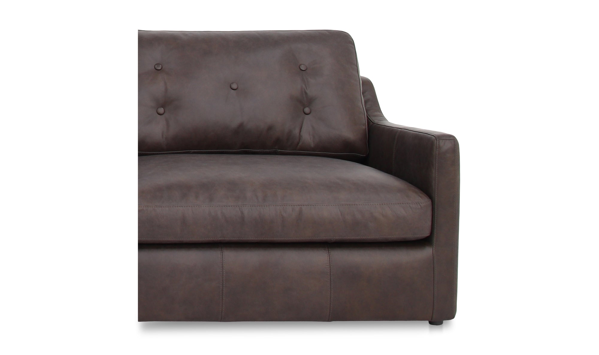 Thurlow 3 Piece Right Modular Sectional Espresso Brown Leather